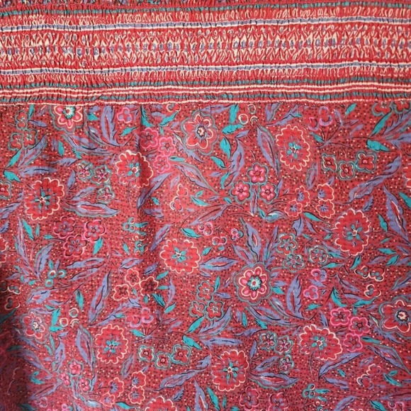 New Veronica Beard Cropped Jaquard Top Size Large Red Sarah Tie-Front Printed - Picture 11 of 12